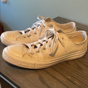 Ladies converse in all white